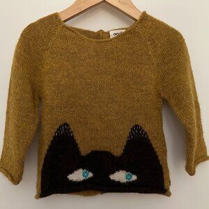 Rare OEUF Baby Alpaca 24 months black cat sweater